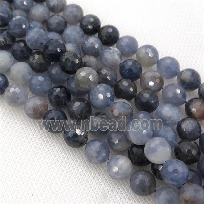 Iolite Beads, faceted round, AB-grade