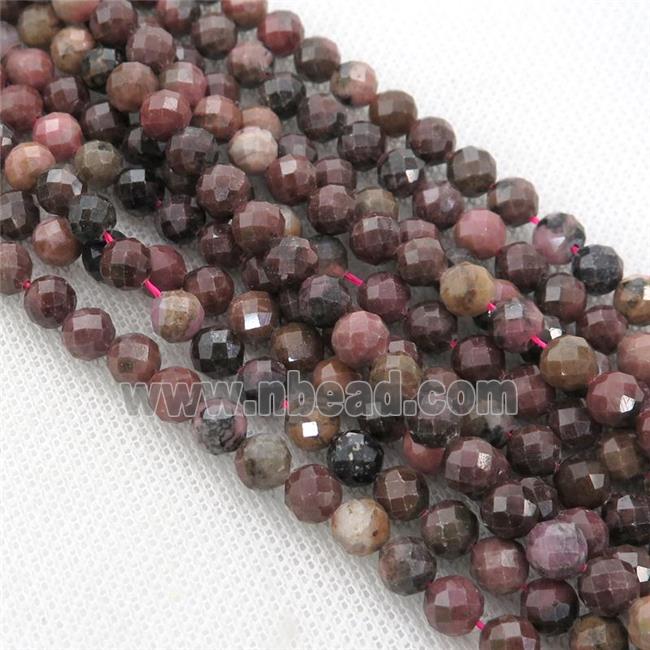 Rhodonite Beads, faceted round