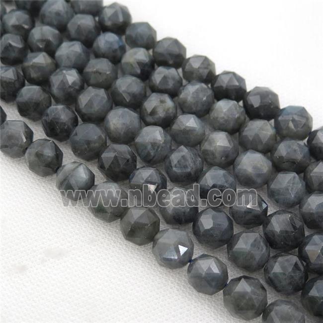 black Labradorite Beads, faceted round