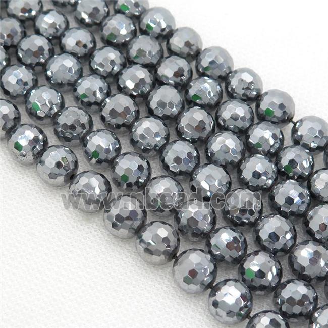 Terahertz Stone Beads, faceted round