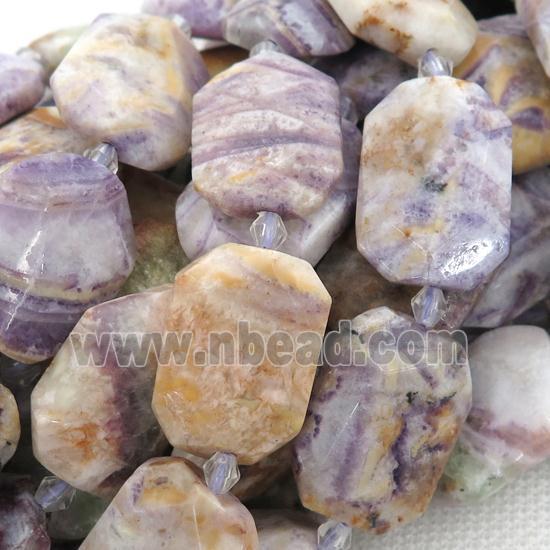 purple Jasper Beads, faceted rectangle