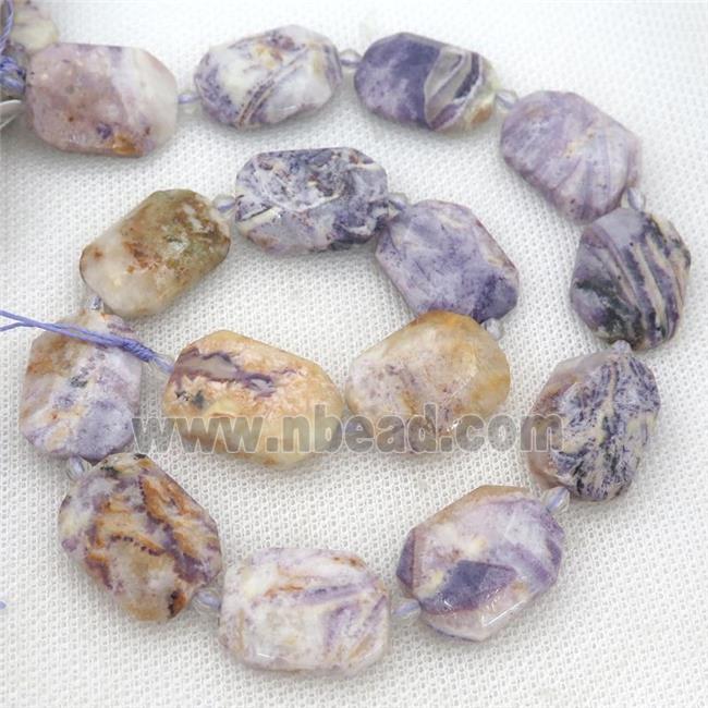 purple Jasper Beads, faceted rectangle