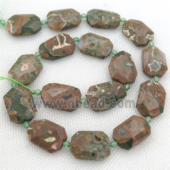 Rhyolite Beads, faceted rectangle