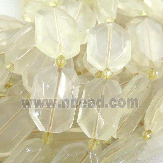 Lemon Quartz Beads, faceted rectangle