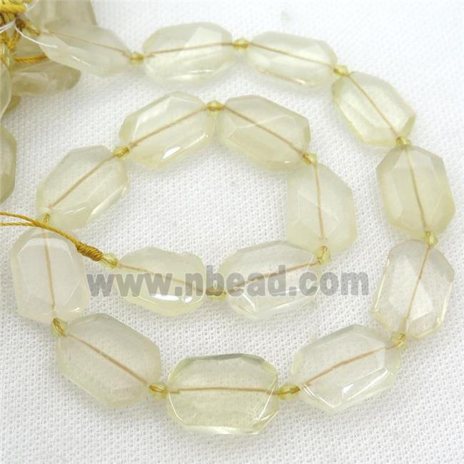 Lemon Quartz Beads, faceted rectangle