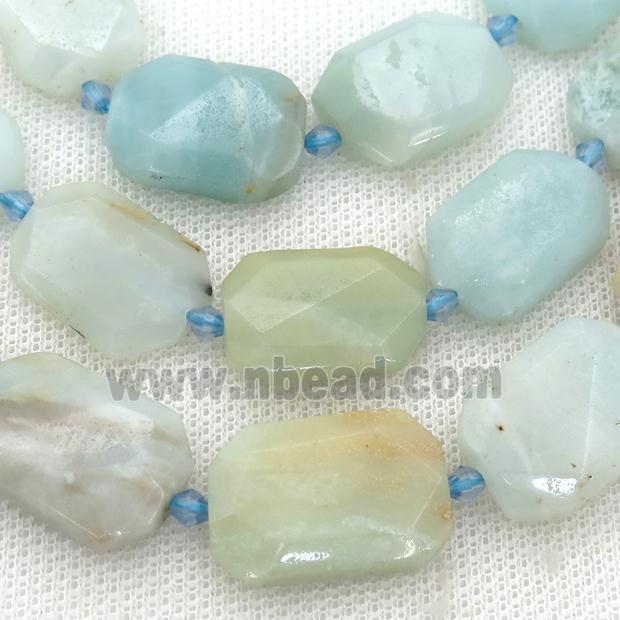 Amazonite Beads, faceted rectangle