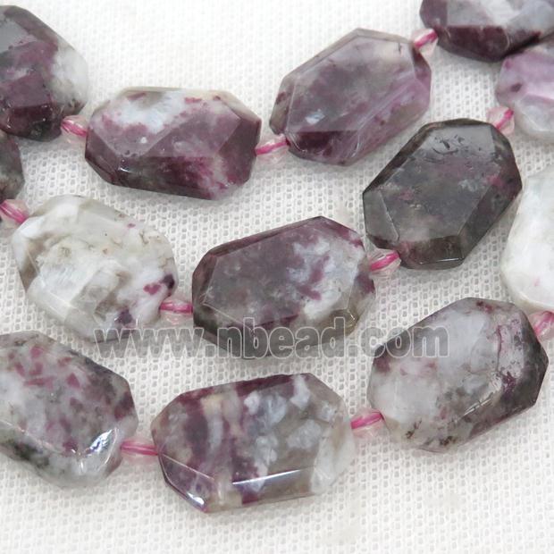plum blossom Tourmaline Beads, faceted rectangle