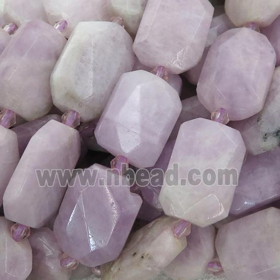 Kunzite Beads, faceted rectangle
