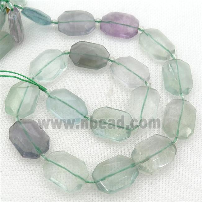 Fluorite Beads, faceted rectangle