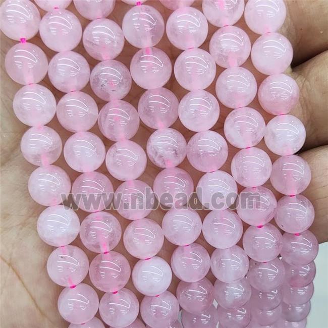 Pink Madagascar Rose Quartz Beads Smooth Round