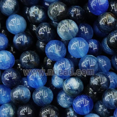 blue Kyanite Beads, round, B-grade