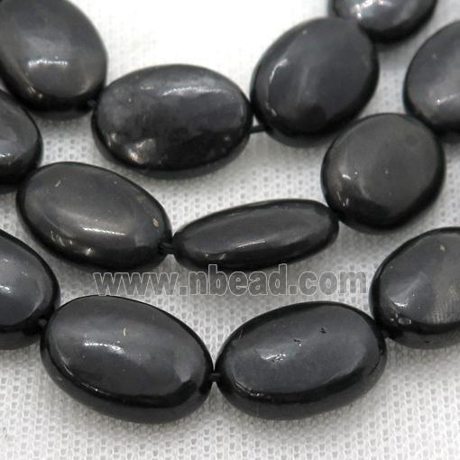 black Shungite oval beads