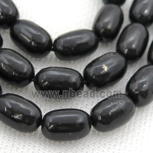 black Shungite barrel beads