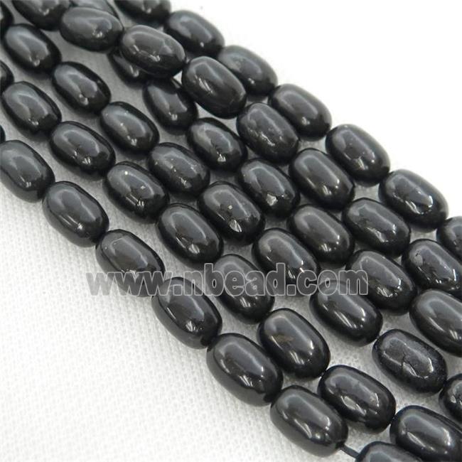 black Shungite barrel beads
