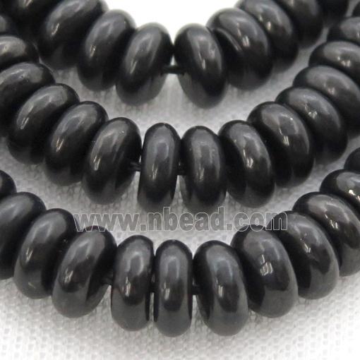 black Shungite beads, rondelle