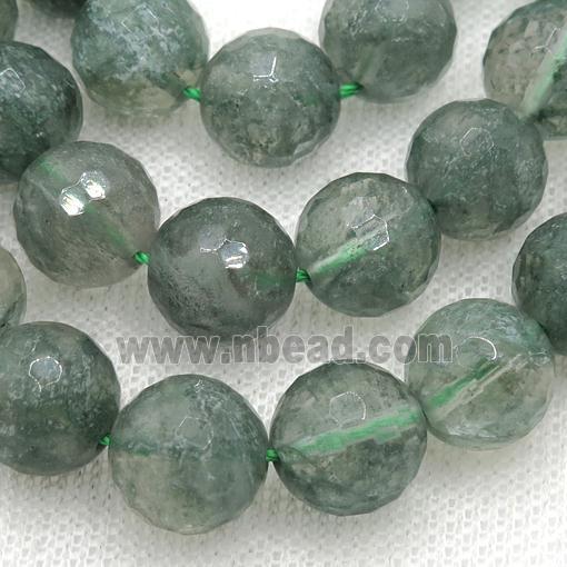 faceted round Green Quartz Beads