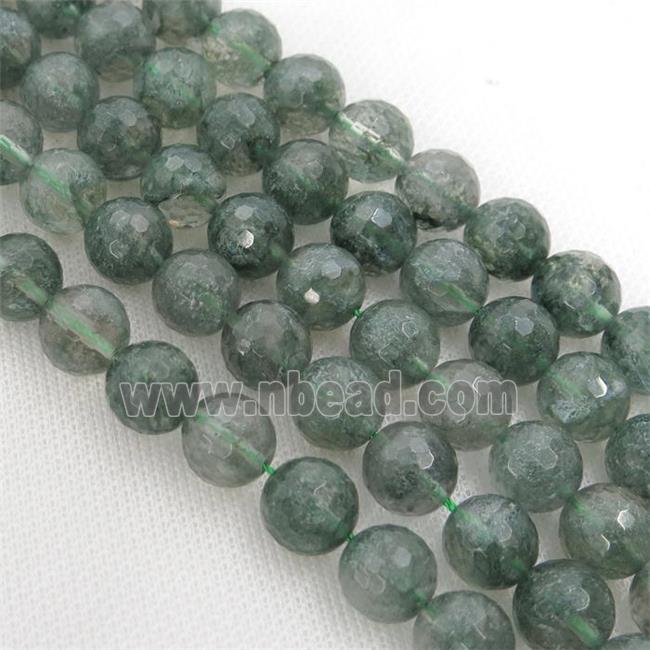 faceted round Green Quartz Beads