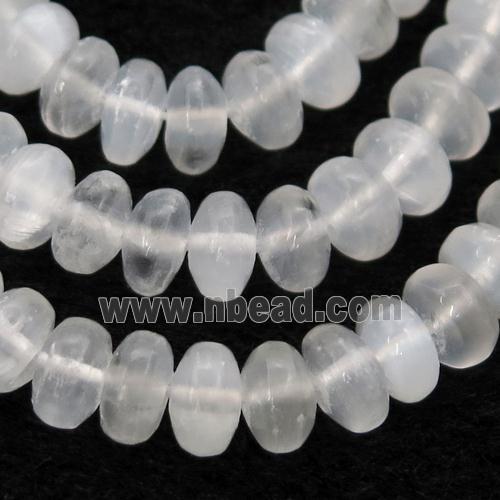 white Selenite rondelle Beads
