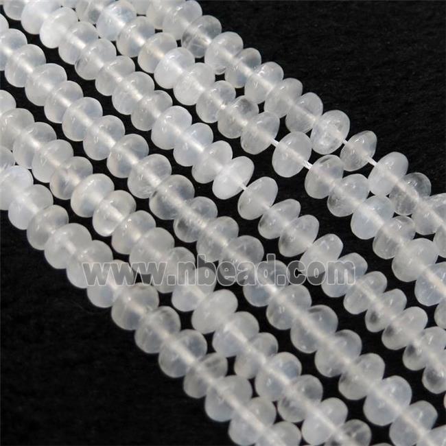 white Selenite rondelle Beads