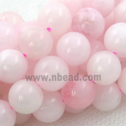 pink Mangano Calcite Beads, round