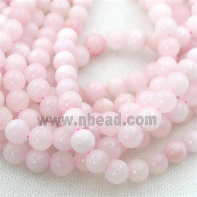 pink Mangano Calcite Beads, round