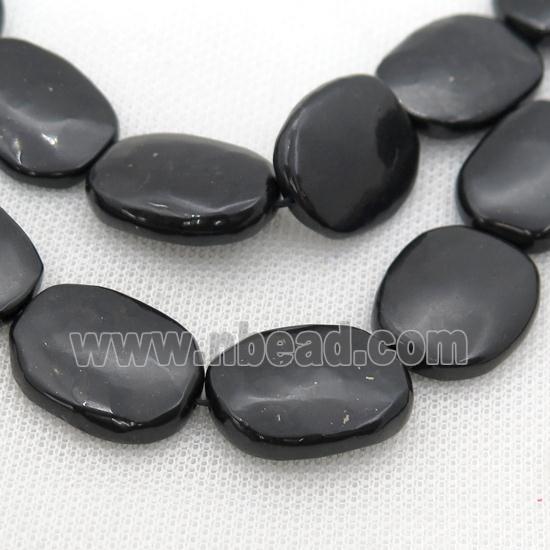 black Shungite oval Beads