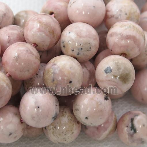 Pink Argentine Rhodochrosite Beads Smooth Round