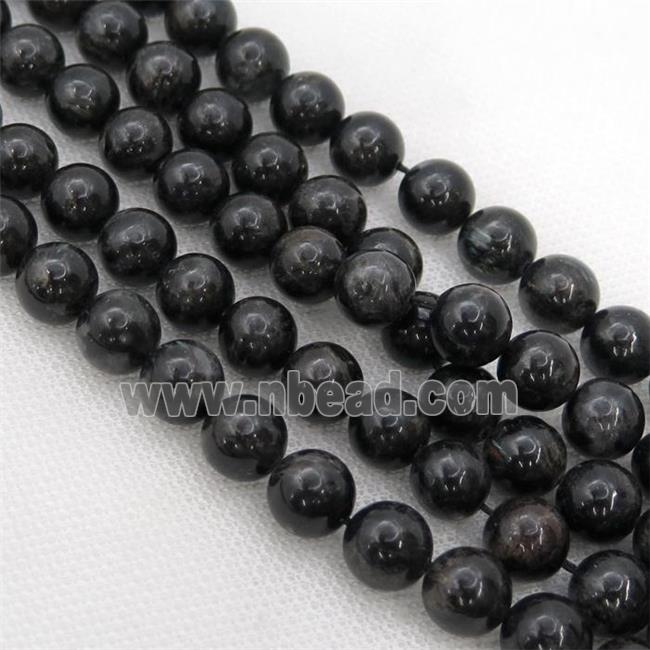 black Hornblende Beads, round
