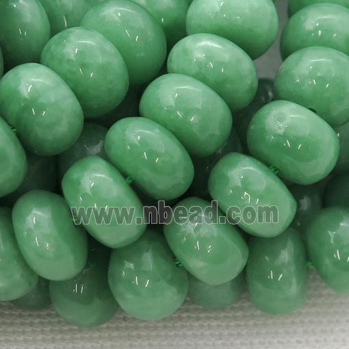 Green Angelite Beads Smooth Rondelle