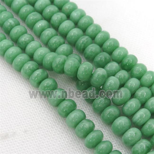 Green Angelite Beads Smooth Rondelle