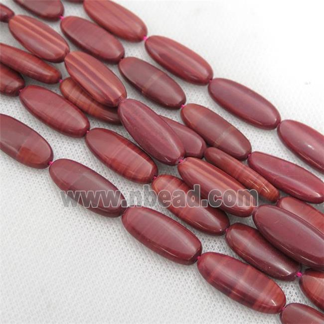 red Brazilian Rhodonite Beads, horse-eye