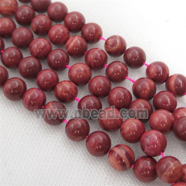 Red Brazilian Rhodonite Round Beads