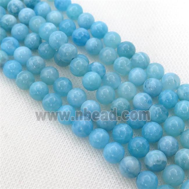 Textured Blue Chalcedony Beads, round