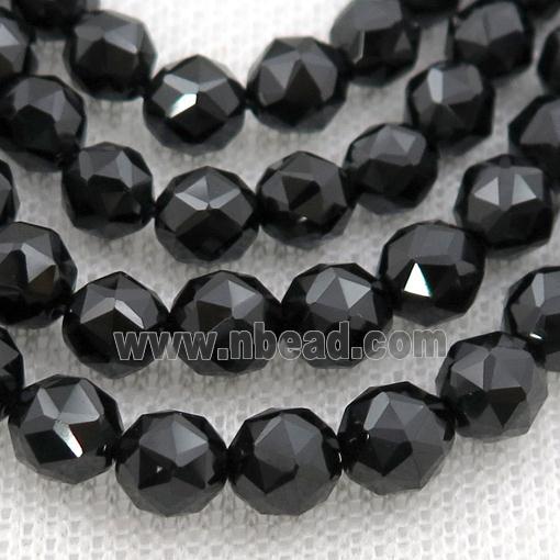 Black Spinel Beads, faceted round