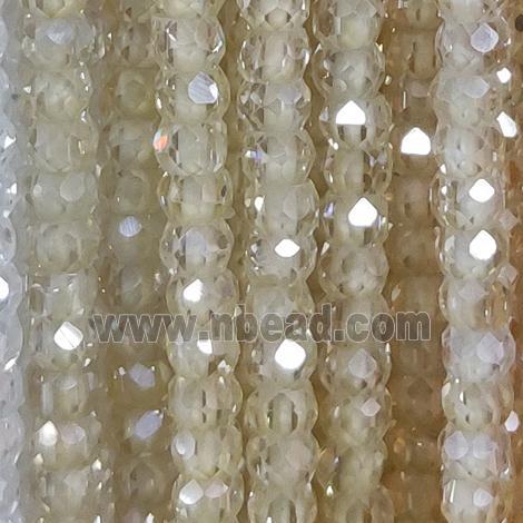 champagne Cubic Zircon Beads, faceted rondelle