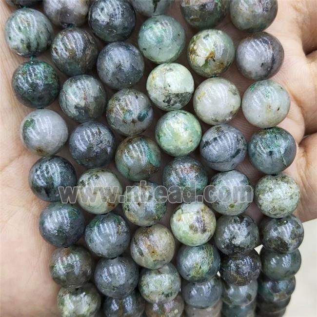 green chrysocolla beads, round