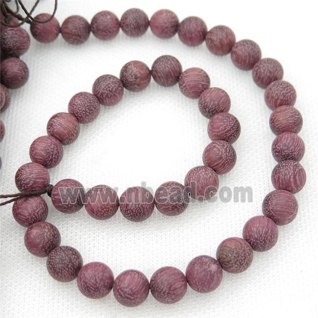 natural Wood Beads, purple, round
