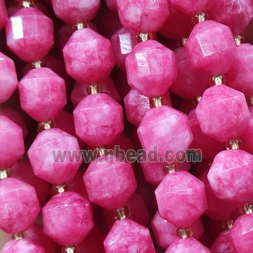 hotpink Jade bullet beads