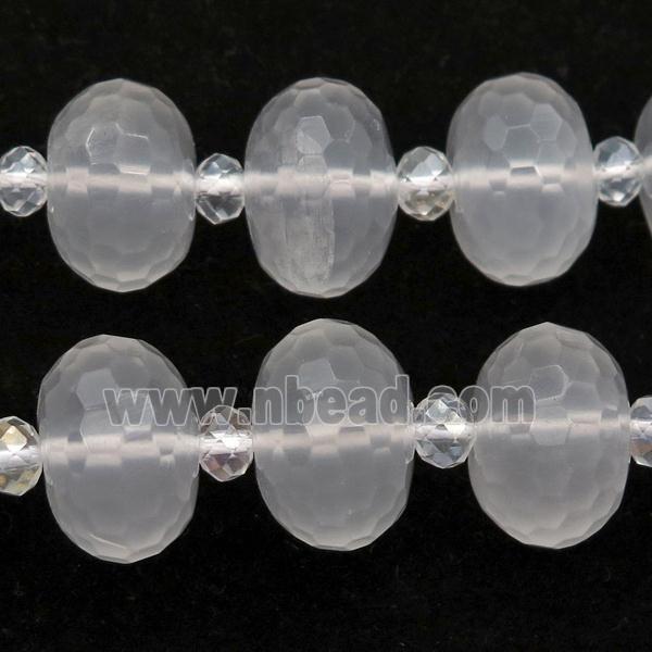 Clear Quartz Beads, faceted rondelle