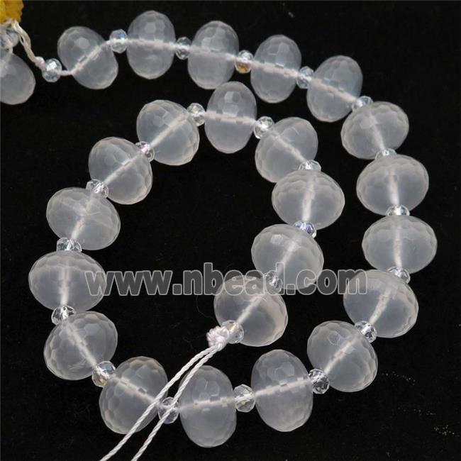 Clear Quartz Beads, faceted rondelle