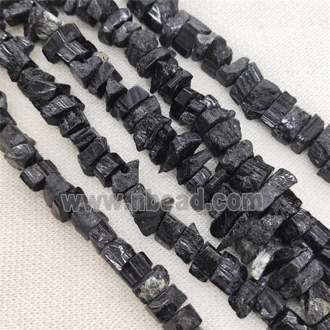 black Tourmaline beads, freeform