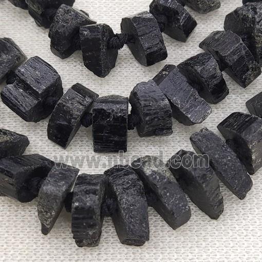 black Tourmaline beads, freeform