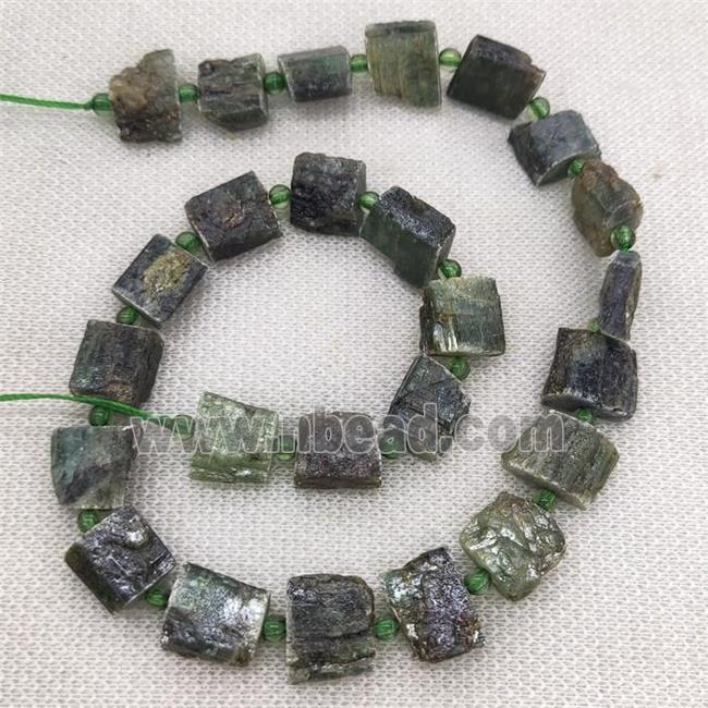 green Kyanite Beads, freeform