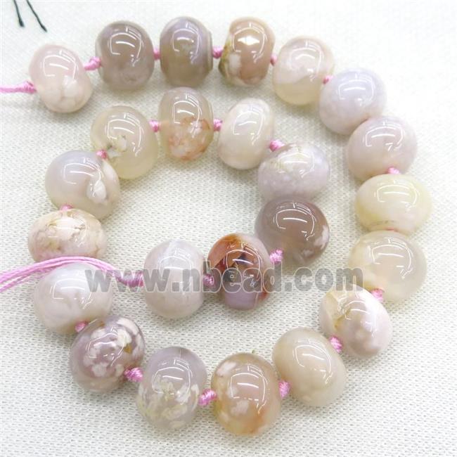 Montana Cherry Agate rondelle Beads