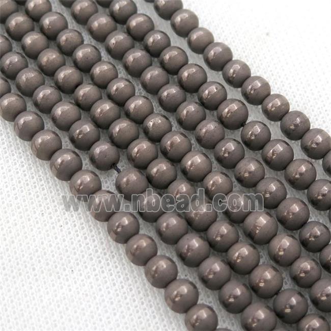 round chocolate Hematite Beads with line, matte