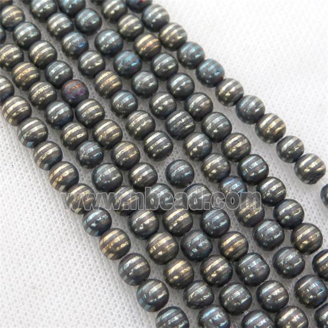 round Hematite Beads with line
