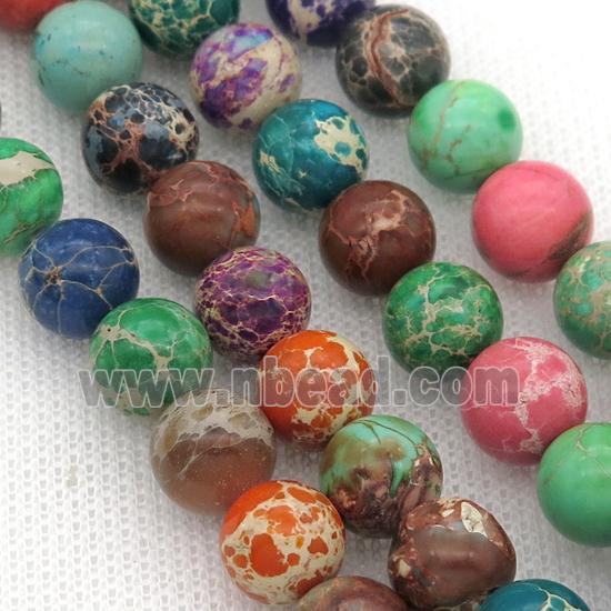 round Imperial Jasper Beads, mix color