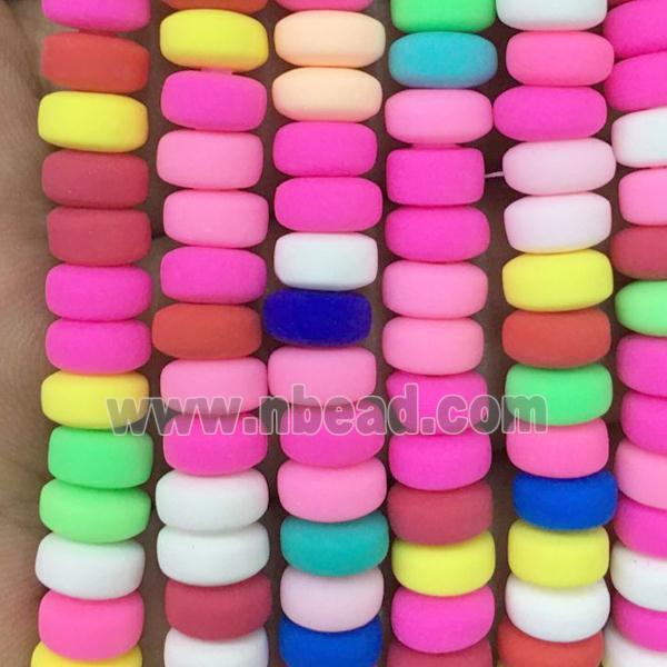 Polymer Clay rondelle beads, mix color