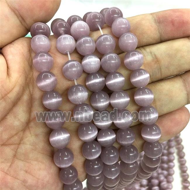 lt.purple round Cats Eye Stone Beads