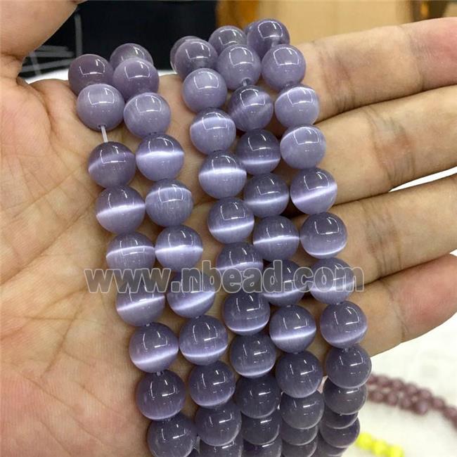 purple round Cats Eye Stone Beads